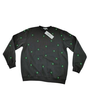 Vinyl Icons Mens Size M St Patricks Day Shamrock Embroidered Sweatshirt Gray